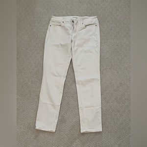 Skinny mid-rise white denim JCPenny jeans